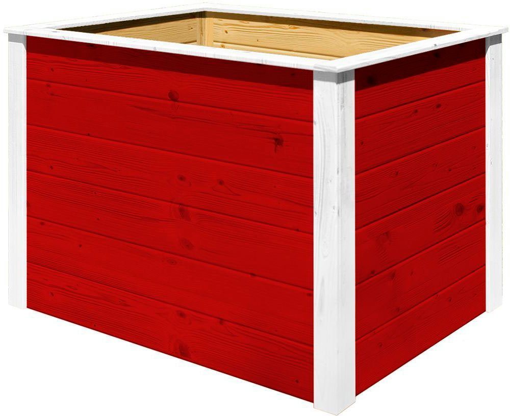 Weka Hochbeet Modular, Element-Hochbeet, 21 mm, rot, 98 x 69 cm, mit Wühlmausschutz