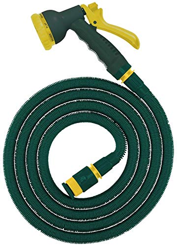 Steuber Flexibler Gartenschlauch Platinum GREEN mit 8 Sprühkopf-Funktionen, 16,5m, Süd Siegel, m. Adapter & Verbindungsstück, beliebig erweiterbar