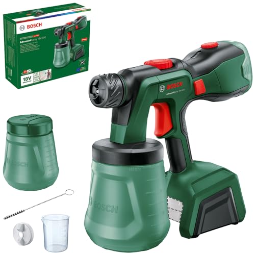 Bosch Akku-Farbsprühsystem AdvancedSpray 18V-500, für Dispersions-/Latexfarben und Lacke, 3 m²/min, inkl. 2x 1200-ml-Becher, 18V-System, ohne Akku