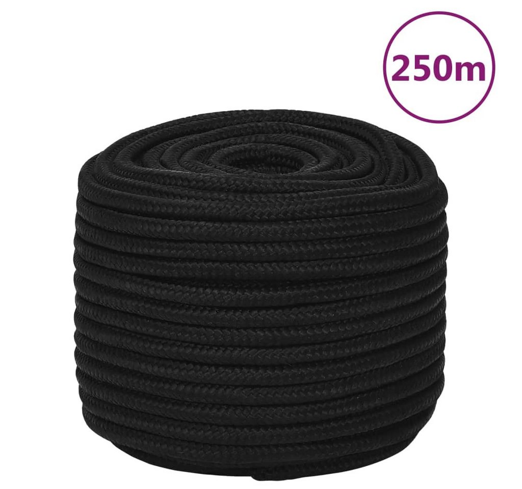 vidaXL Seil, Arbeitsseil aus strapazierfähigem Polyester, 14 mm x 250 m, Schwarz