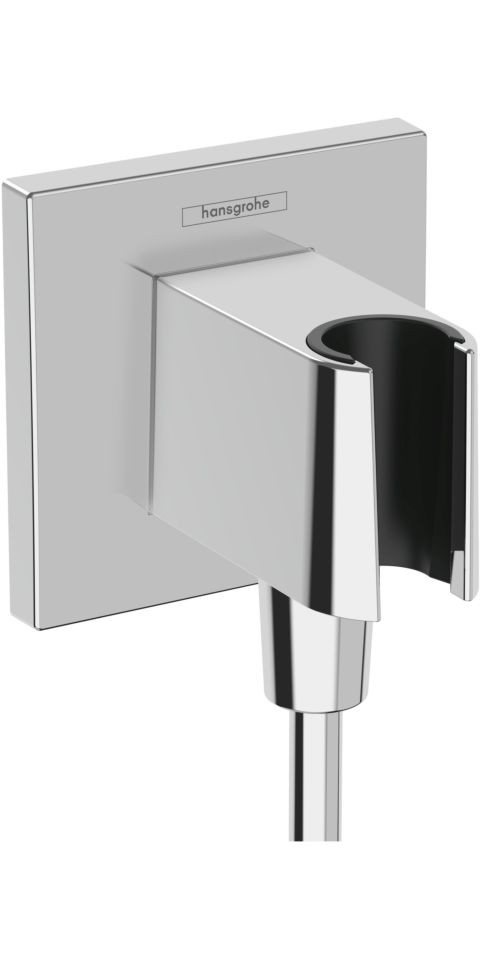 hansgrohe Wandanschlussbogen FixFit Porter E, inklusive Handbrausehalter, Kunststoff, weiß