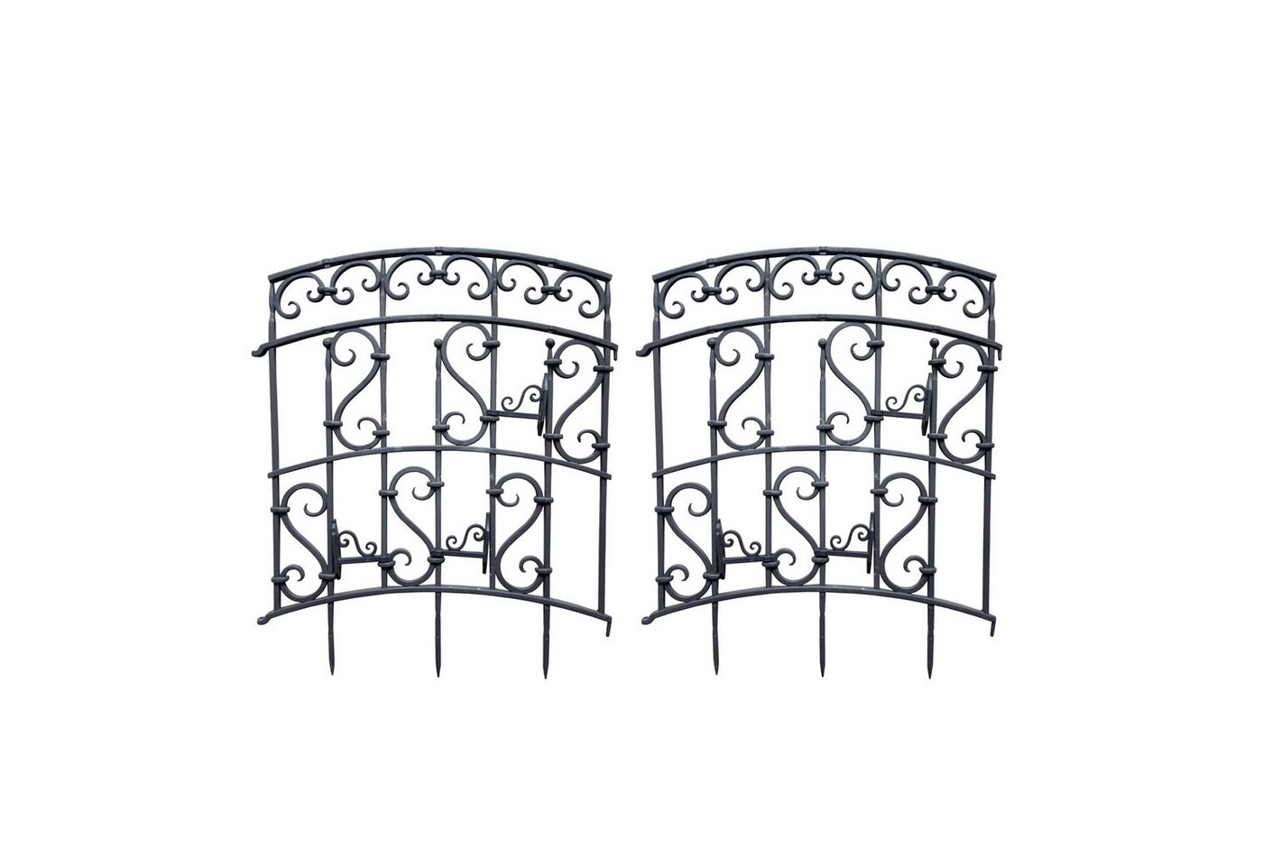 HTI-Living Rankgitter Nessa Schwarz 2er-Set, mit Ornamenten, Rankhilfe Spalier - Detailreich verziert für Kletterpflanzen