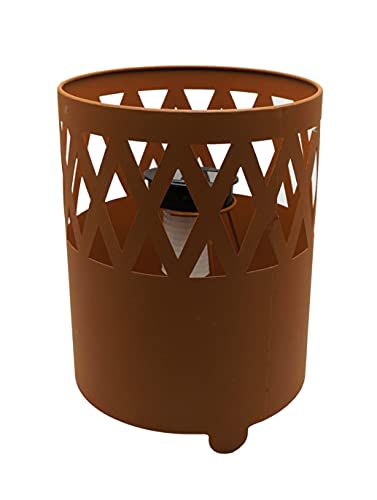 Spetebo Solar Feuerkorb in Rost Optik mit Flammen Effekt, 25 x 19 cm, LED Garten Solarleuchte warmweiß