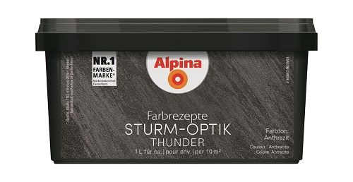 Alpina Effektfarbe Farbrezepte STURM-OPTIK anthrazit 1 L