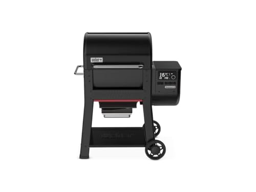 Weber Pelletgrill Searwood, 60 x 44,5 cm Grillfläche, Schwarz, mit WLAN-Steuerung und Rapid React Temperaturregler