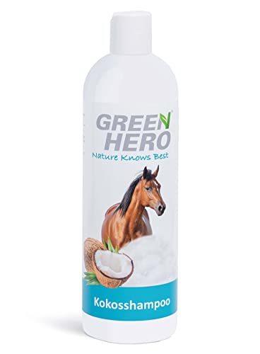 GreenHero Kokosshampoo für Pferde, 500 ml - natürliches Kokosöl, pH-neutral, seidig glänzendes Fell