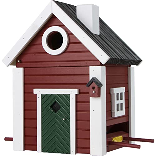 Wildlife Garden WG101 Multiholk Schwedenkate - Der Kombinierte Vogelfutterhaus und Nistkasten/Vogelhaus aus Holz