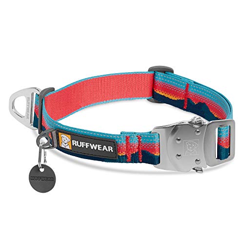 RUFFWEAR Top Rope Hundehalsband, Reflektierendes Halsband mit Metallschnalle für den Täglichen Gebrauch, Sonnenuntergang, 28–36 cm