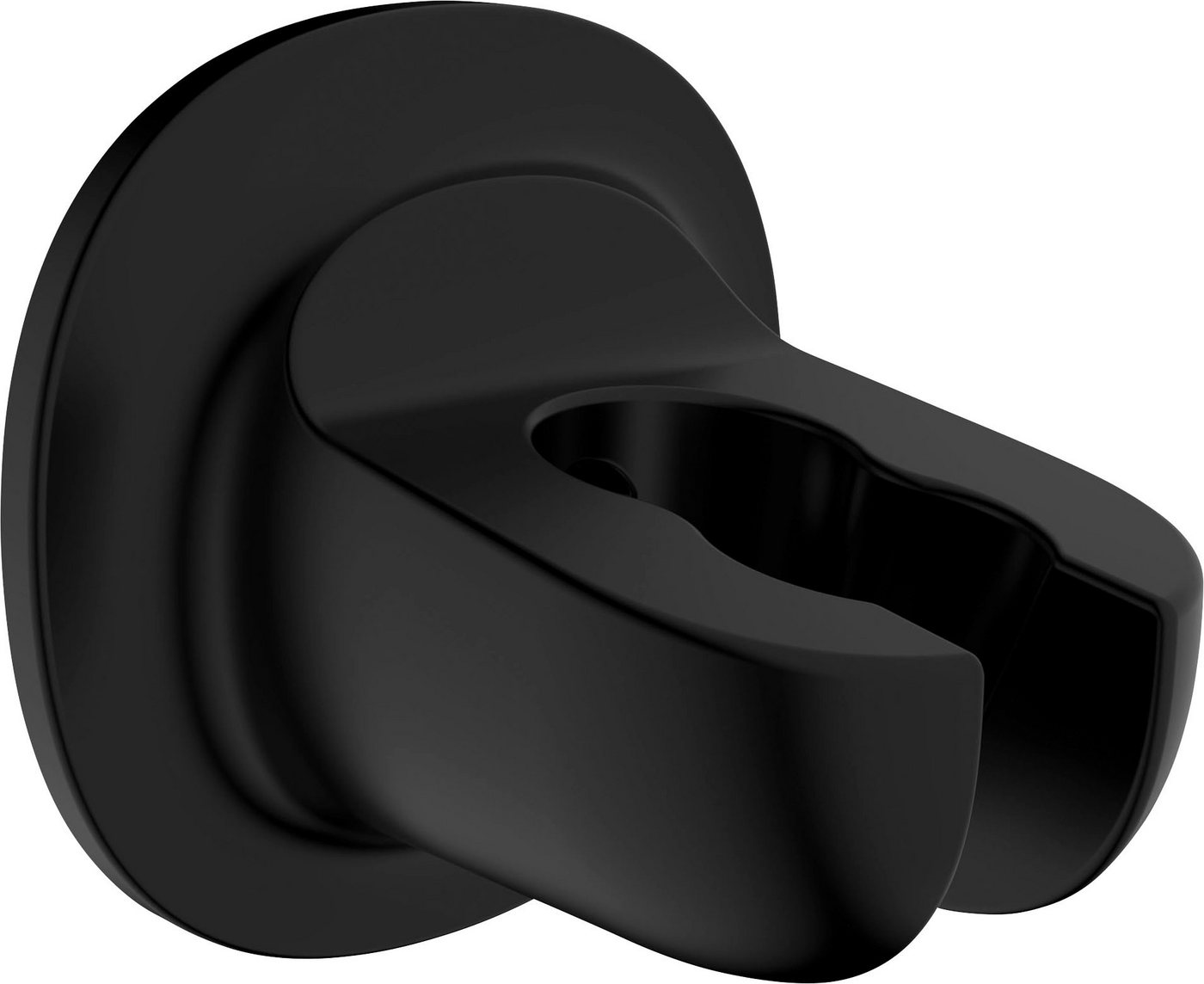 WENKO Brausehalter Libertà, Schwarz - Halter für Handbrausen in 2 Positionen, einfache Montage ohne Bohren