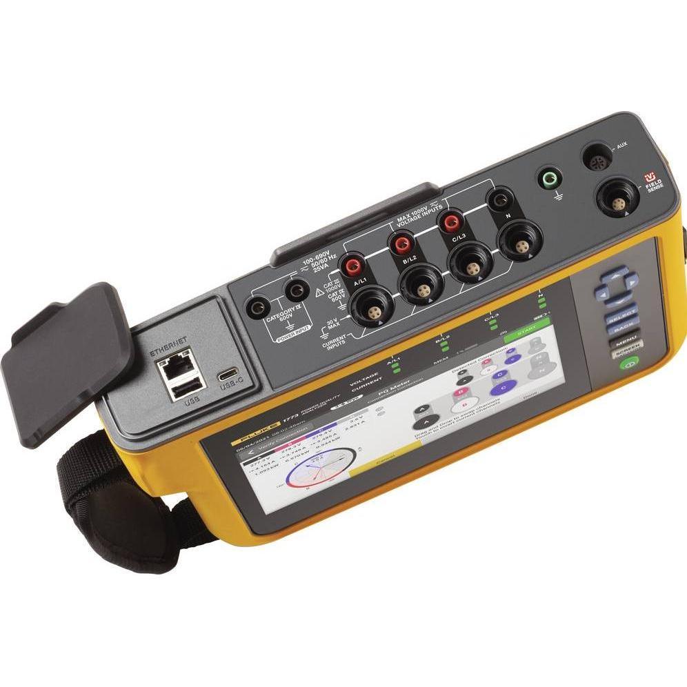 Fluke 1773, Multimeter Power Quality Analyzer mit Loggerfunktion, inkl. Stromzangen, CAT IV 600V, CAT III 1000V, großes Touchscreen-Display