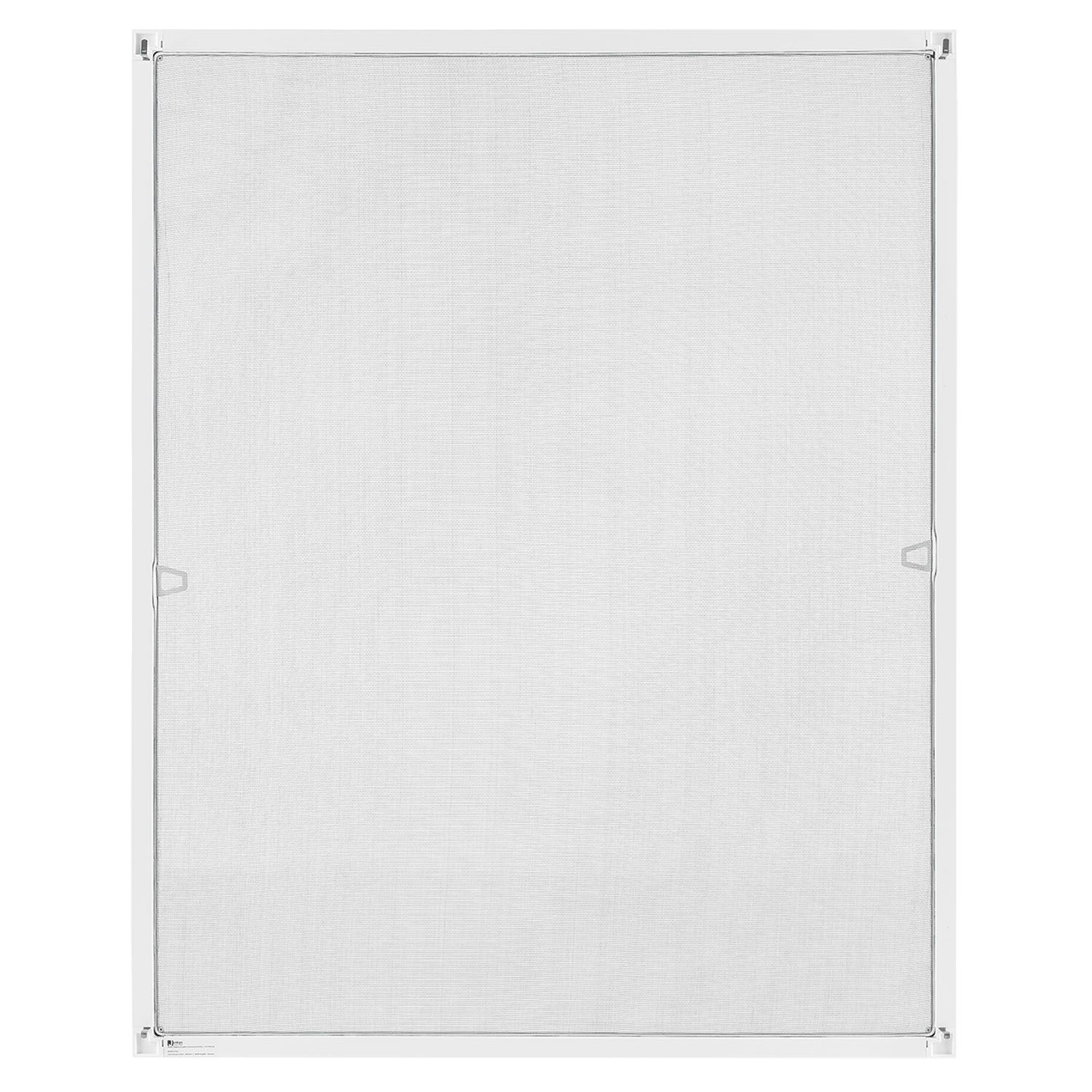 Juskys Fliegengitter mit Alu-Rahmen 100 x 120 cm – Insektenschutz für Fenster zum Einhängen – Insektenschutzgitter UV-beständig in Weiß