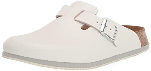 BIRKENSTOCK Boston BS Super Grip schmale Weite Verstellbarer Riemen weiß Größe 41