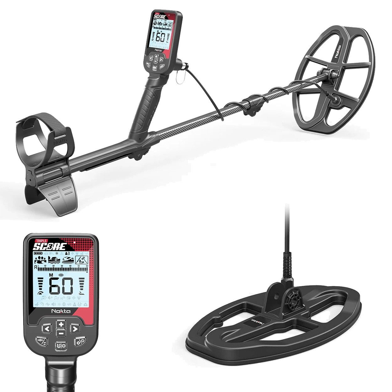 Nokta Metalldetektor Nokta Score 3 Pro Pack, 3 Meter wasserdicht, Multifrequenz, inkl. 2 Su