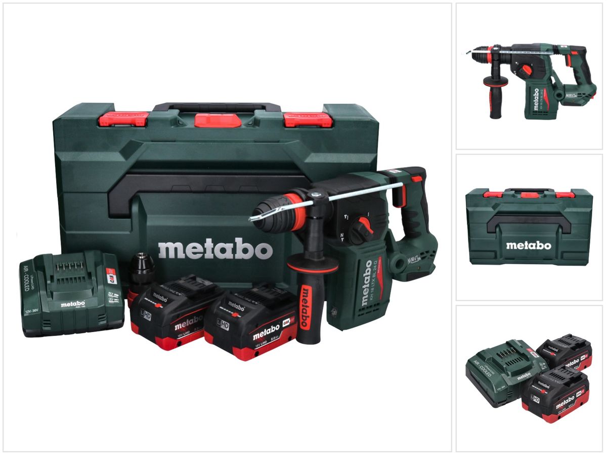 Metabo KH 18 LTX BL 24 Q Akku Kombihammer 18 V 2,2 J + 2x Akku 8,0 Ah + Ladegerät + metaBOX
