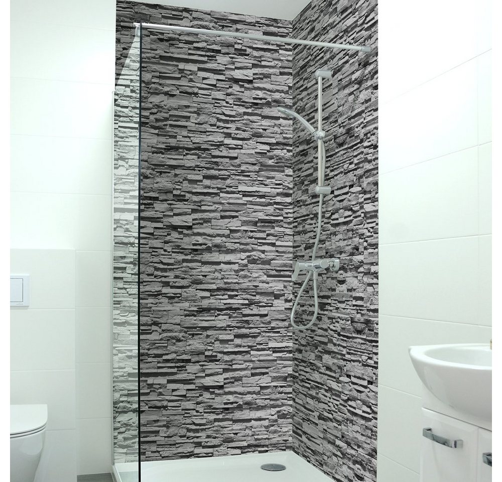 DRUCK-EXPERT Duschrückwand Premium Duschrückwand - 0,4 mm selbstklebendes Hart-PVC in hochauflösendem Digitalkunstdruck