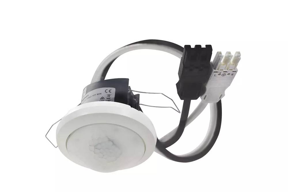 Theben 2010311 Präsenzmelder, Korridormelder (PIR) mit 30 x 5 m Erfassungsbereich, Kabel mit WAGO WINSTA Steckern, fernbedienbar, Lichtmessung 10-3000 Lux