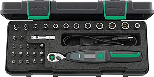 Stahlwille Sensotork® 701, Elektronischer Drehmomentschlüssel (1/4", 1 Nm - 20 Nm) mit 30-teiligem Steckschlüsselsatz und Kalibrierzertifikat