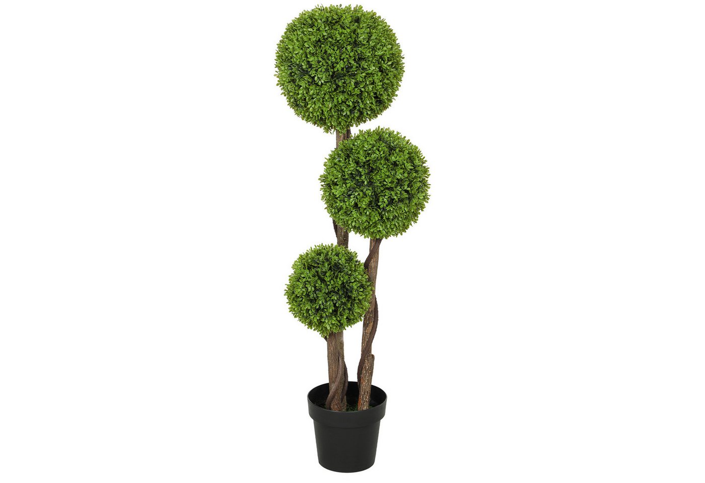 HOMCOM Kunstpflanze 115 cm Buchsbaum, täuschend echte Farben und Texturen, Grün
