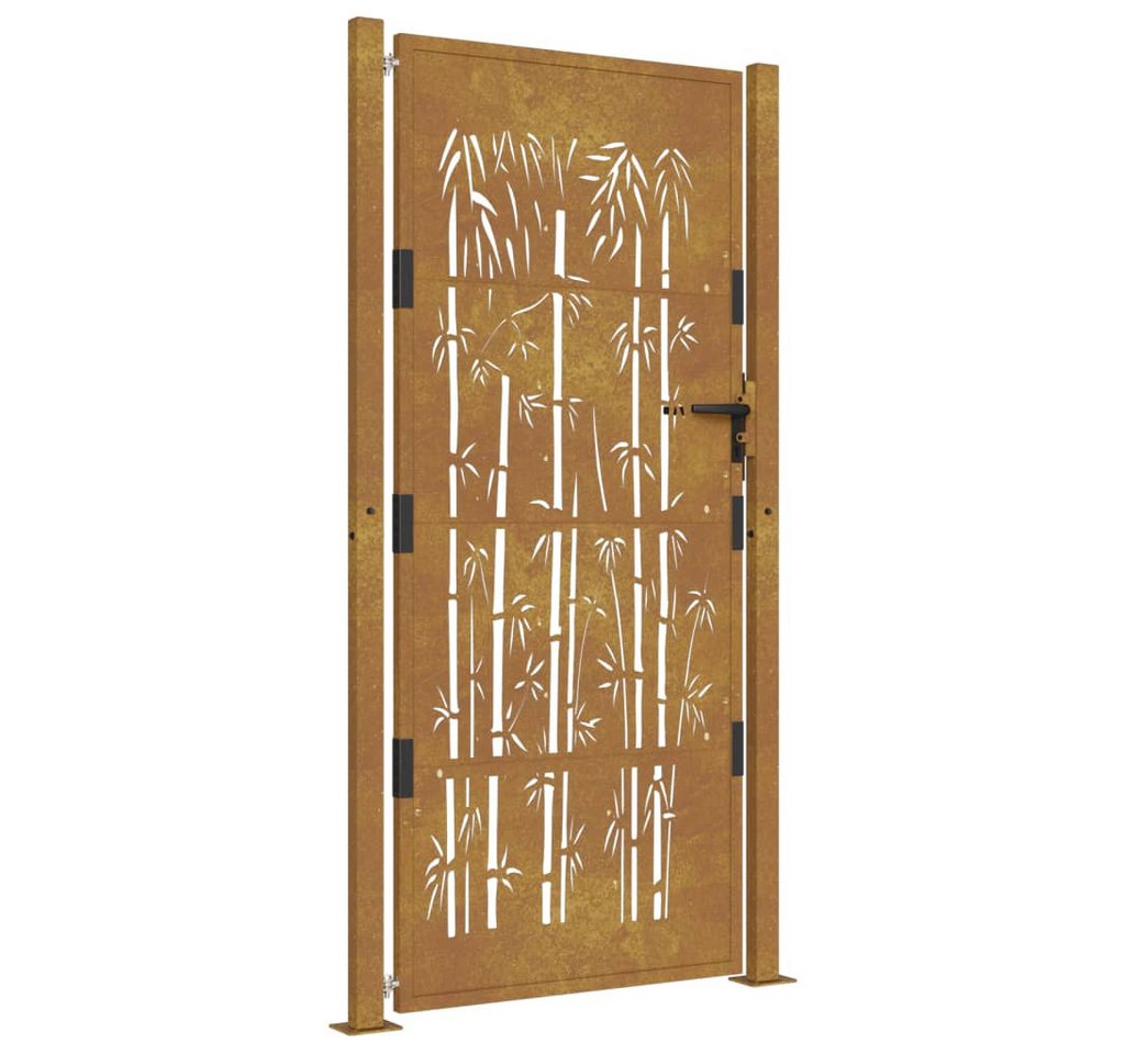 vidaXL Gartentor aus Cortenstahl, Rostig, mit lasergeschnittenem Design und abschließbarem System