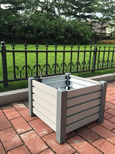 NATIV Hochbeet mit integriertem Bewässerungssystem | Kräuterbeet mit Pflanzkasten 60 x 60 cm | Gemüsebeet aus Aluminium | Pflanzbeet Bergamo