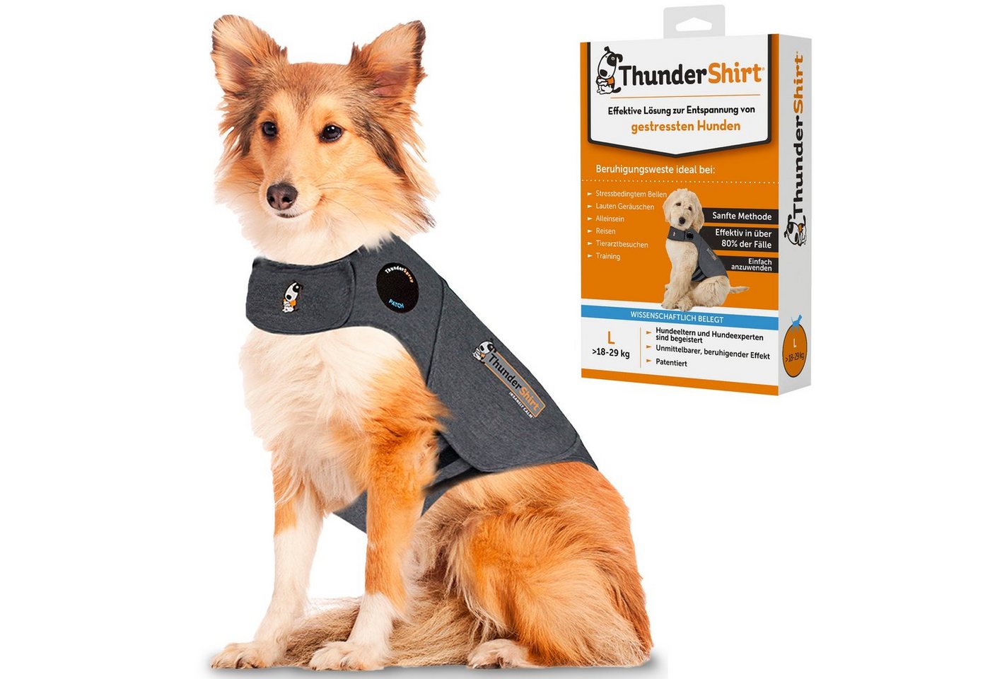 Adaptil Hunde-Halsband ThunderShirt ® - Beruhigungsweste für gestresste Hunde, effektiv in über 80% aller Fälle