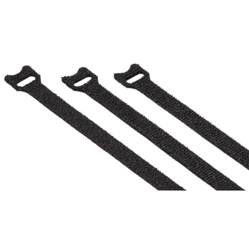 Hama Klett-Kabelbinder, wiederverwendbar, 12 x 200 mm, Schwarz, 20 Stück