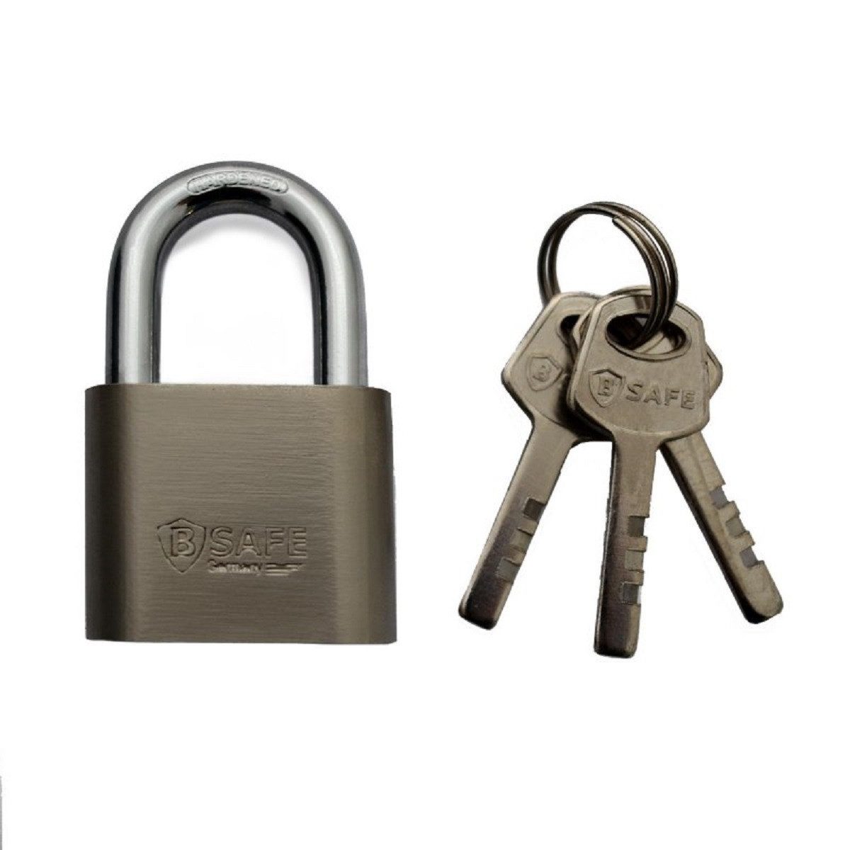 B-SAFE Vorhängeschloss Vorhängeschloss Schloss Hängeschloss - Hochwertiges Schloss, Edelstahl-Look