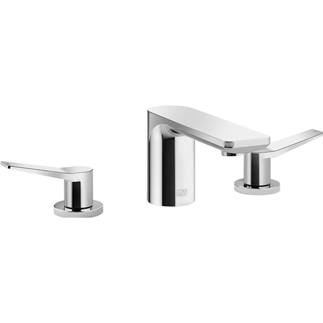 Dornbracht Lissé Waschtisch-Dreilochbatterie mit Ablaufgarnitur, Chrom, Einhebelmechanismus, 5,7 l/min, 80 mm Höhe, für Waschbecken mit Überlauf