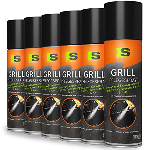 Spraytive Grill-Pflegespray 6 x 500ml - BBQ Grill-Reiniger für Edelstahl & Gusseisen, Antihaftspray für langlebige Grillroste, Made in Germany