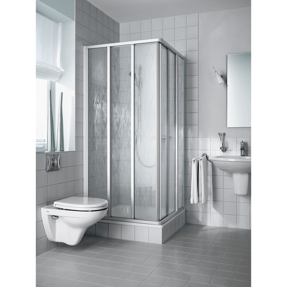 Kermi NOVA 2000 ED3 Eckeinstieg, 3-teilig mit Gleittüren, 800x1750 mm, aus hochwertigem Aluminium, Kerolan Fontana