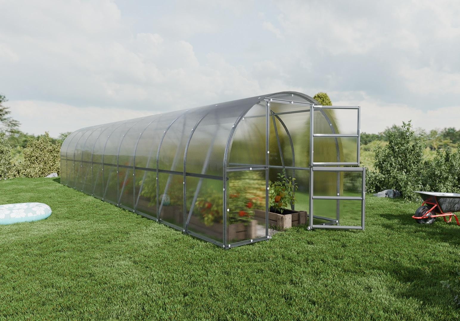 BAUMERA Gewächshaus BALTIC LT 3x12m, mit 6 mm Polycarbonat, stabiler verzinkter Stahlrahmen, einfache Montage