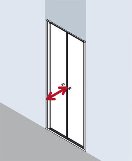 Kermi I2PTD088201UK Pendeltür Ibiza 2000, teilgerahmt, ESG klar, silber mattglanz, 880 mm Breite