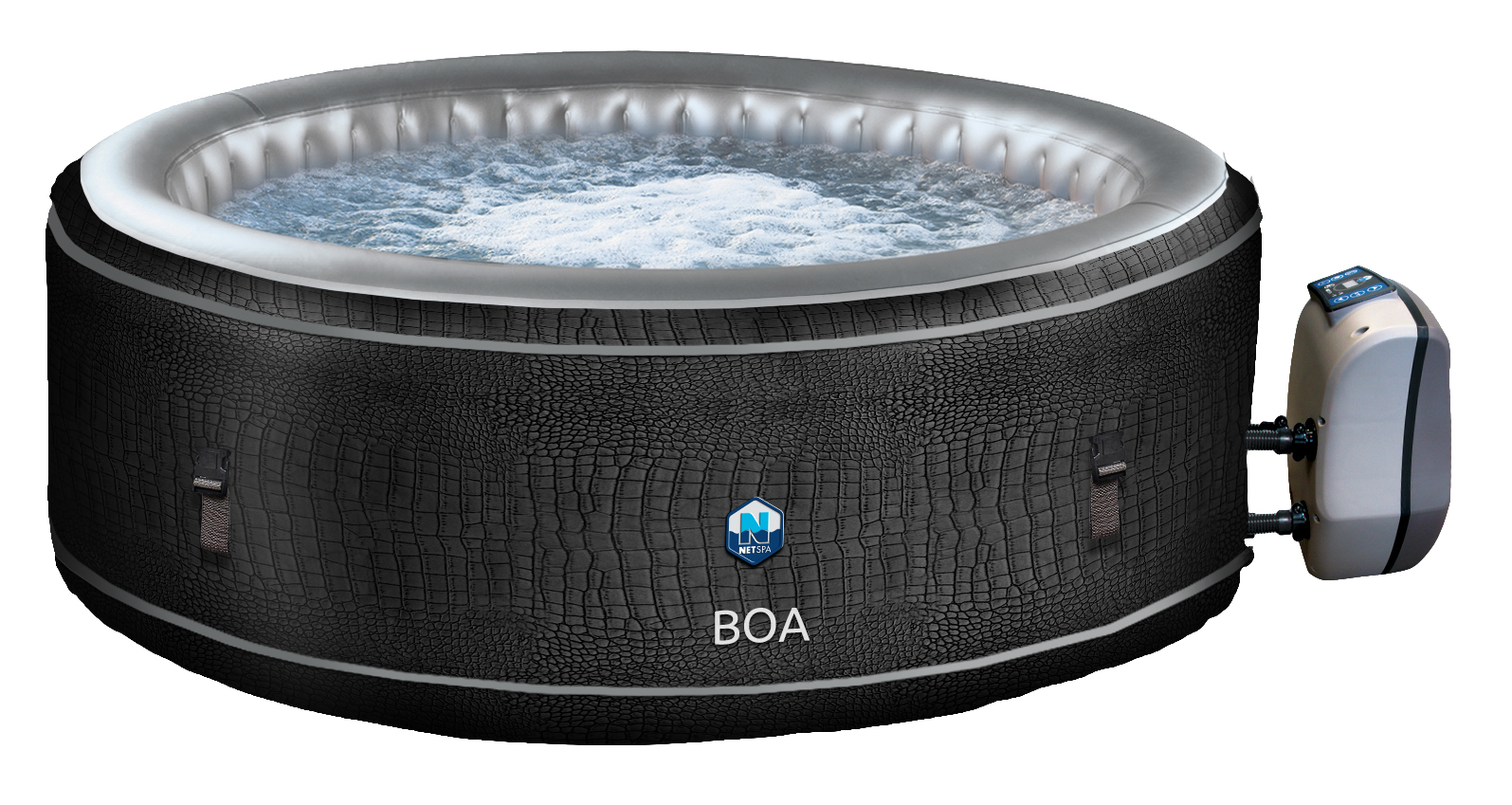 JUNG BOA SPA Whirlpool Ø 195cm, 5 Pers., Selbstaufblasend, beheizter Outdoor & Indoor Pool