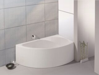Hoesch Spectra Eckbadewanne 1710 x 1010 mm rechts, sanitär Acryl, weiß, mit angeformter Schürze, 200 l Nutzinhalt