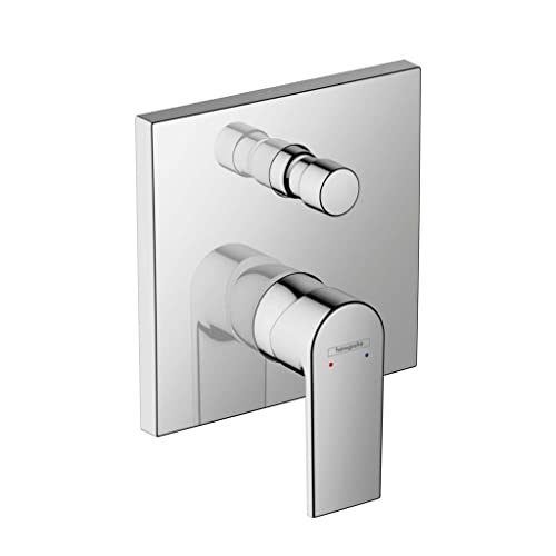 hansgrohe, Badarmatur, Vernis Shape Einhebel-Wannenarmatur Unterputz für iBox universal, markantes Design, hohes Wasserdurchfluss, brillante Chromoberfläche