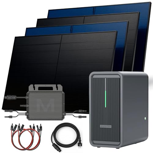 SUNNIVA® SUNNIVA 2000W Balkonkraftwerk, Bifaziales FULLBLACK Komplettset mit 2,24 kWh Marstek B2500-D Speicher und 4x 500W N-Type Glas-Glas Modulen