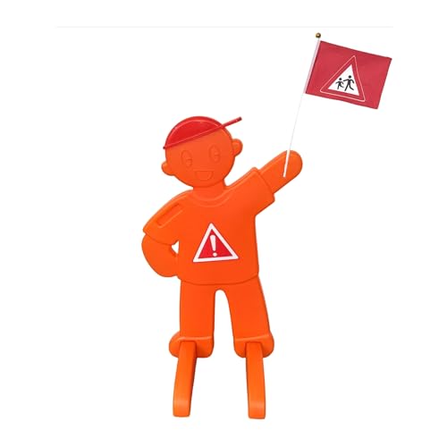 Relaxdays Warnfigur "Achtung, Kinder", Sicherheitsständer mit reflektierendem Schild in Orange, 84 x 52 x 46 cm