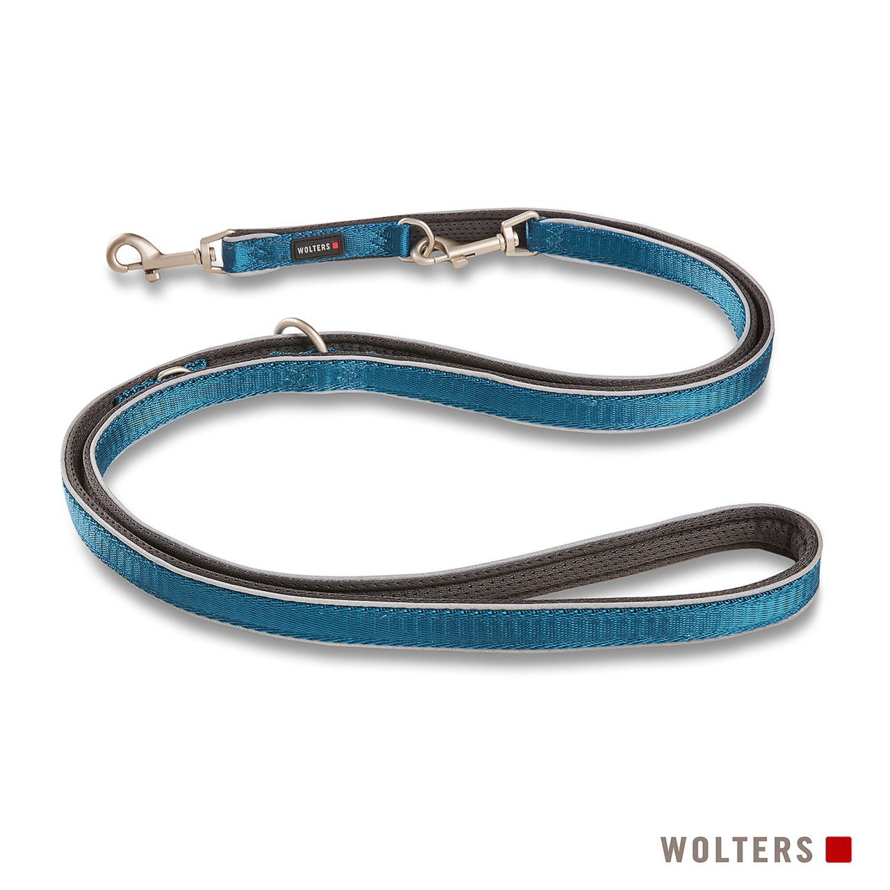 Wolters Hundeleine Active Pro Comfort, 2 Meter lange Nylon-Leine mit atmungsaktivem Mesh-Gewebe, petrol/anthrazit