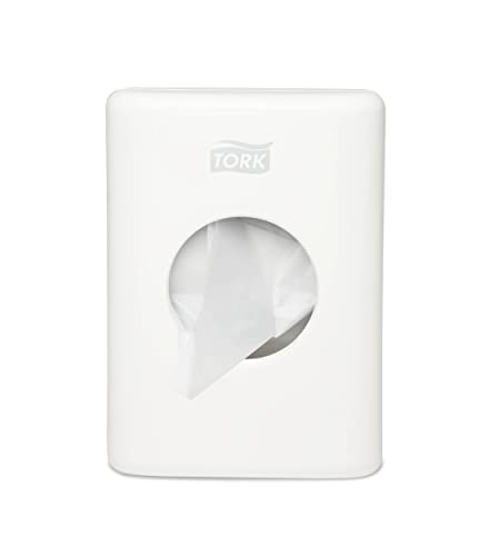 Tork 566000 Spender für Hygienebeutel, Weiß, modernes Elevation Design, 8er Pack für hygienische Abfallentsorgung