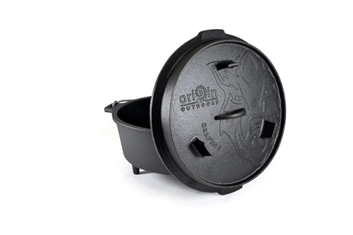 Origin Outdoors 179662 Grapen Feuertopf, Aluminium, Silber, Dutch Oven mit exzellenter Wärmeleitfähigkeit und hoher Langlebigkeit