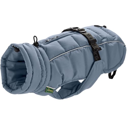 HUNTER Hundemantel Paxson Farbe taubenblau, Größe 40 mit reflektierenden Paspeln