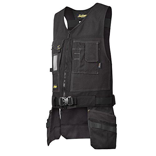 Snickers Workwear Unisex Arbeitsweste Werkzeugweste Canvas, Größe L, schwarz, verstärkte Vielseitigkeit, ergonomisches Design, robustes Material