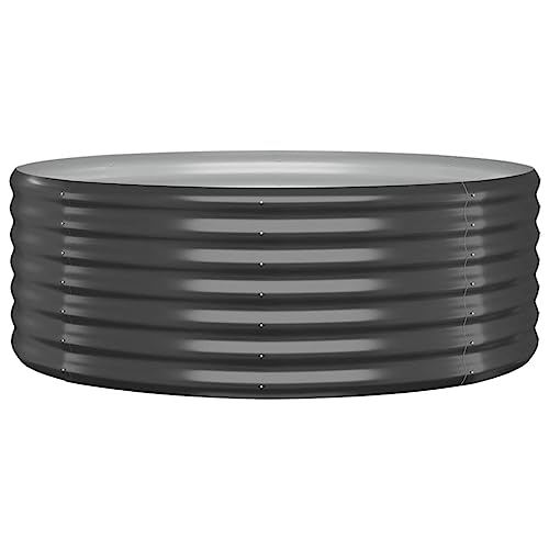 vidaXL Hochbeet, Wetterfestes Hochbeet für Garten Balkon Terrasse, Kräuterhochbeet zum Selber Bauen, Pflanzkasten aus Metall, Anthrazit