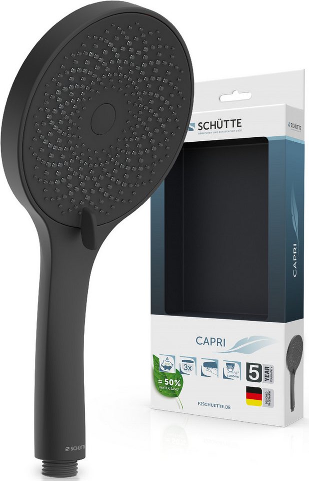 Schütte Handbrause CAPRI, Duschbrause, 3-fach verstellbar, Antikalk, wassersparend