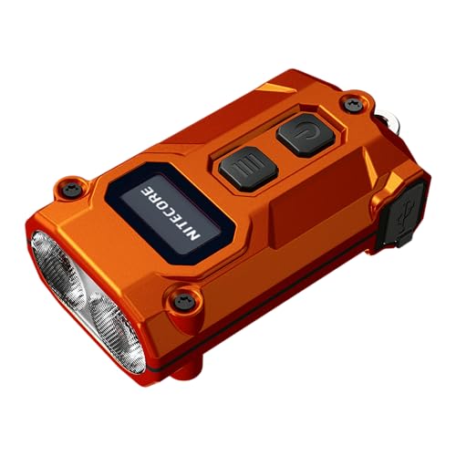 Nitecore Tini 3, kompakte Taschenlampe mit 600 Lumen, OLED-Display und USB-C, orange