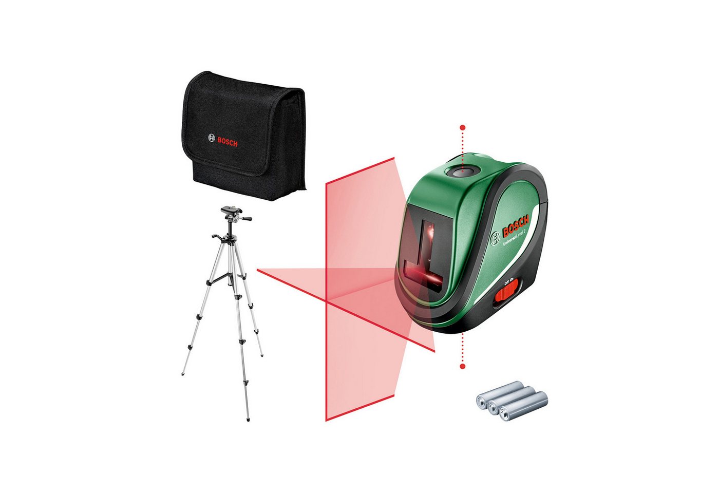 BOSCH Kreuzlinienlaser BOSCH Kreuzlinien-Laser UniversalLevel 2 mit Neigungsfunktion, 120° Öffnungswinkel, rot