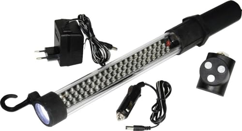 HP Autozubehör 28368 Akku Arbeitsleuchte, 60+17 LEDs, akkubetrieben, über Steckernetzteil und KFZ-Stecker, mit Aufhänger und Magnethalterung