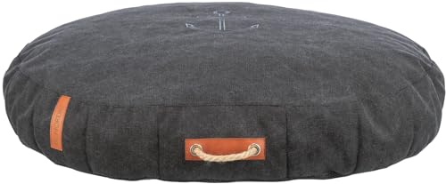 TRIXIE Hundekissen BE Nordic Föhr 100x70 cm in schwarz – bequemes Hundebett für große Hunde - ovale Hundecouch mit praktischem Tragegriff - weich & waschbar – 37477