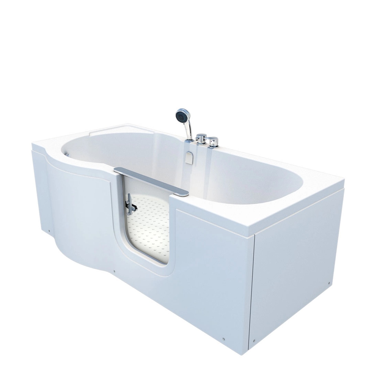 AcquaVapore Seniorenwanne mit Tür S12-R, Badewanne 85x170cm, für Senioren mit Sicherheitsverschluss und verstärkter Tür