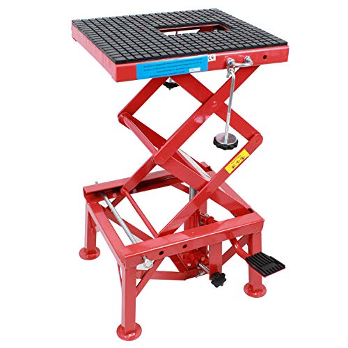 TrutzHolm Motorradheber 135 kg Hebebühne, hydraulisch verstellbar von 340 - 870 mm, mit Sicherheitsstangen und rutschfester Plattform